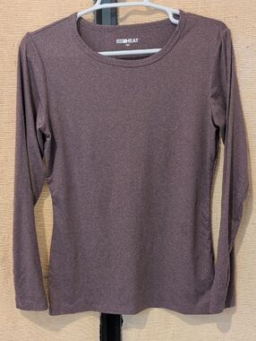 32 Degrees Long Sleeve Crewneck Top - Heather Rose